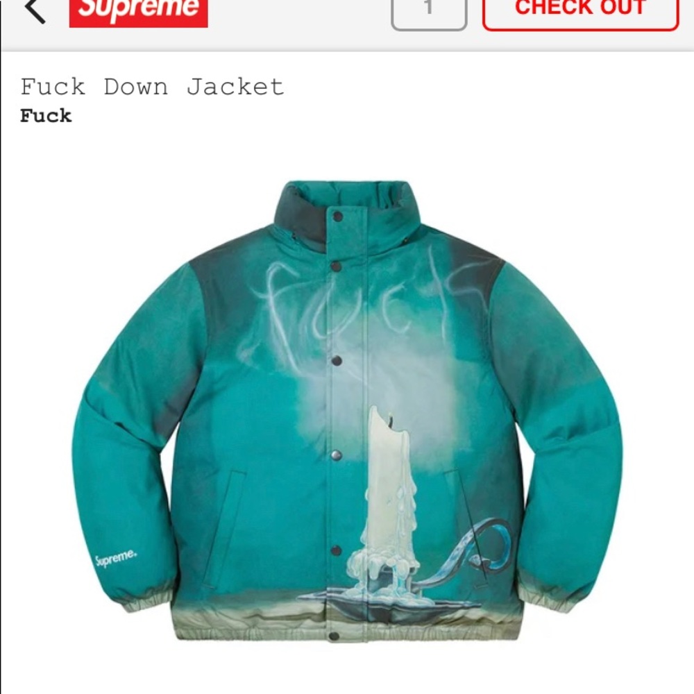 Supreme Fuc* Down Coat - Picture 3 of 8